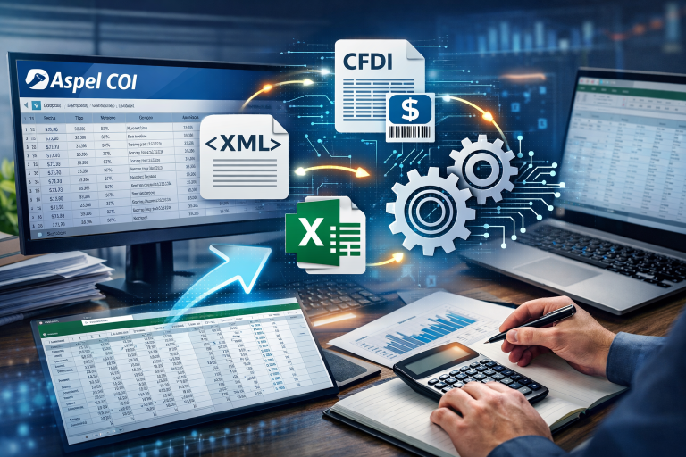 Automatiza la contabilidad en Aspel COI con pólizas dinámicas desde CFDI XML y etiquetas personalizadas en Excel.