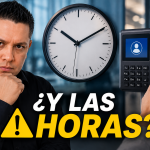 Empresario analizando el impacto del control de asistencia ante la Jornada Laboral de 40 horas en México, acompañado de un reloj y un lector biométrico para el registro de entradas y salidas de empleados. El texto destaca la pregunta: “¿Y las horas?”