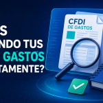Revisión de CFDI de gastos mediante una lupa para verificar que estén correctamente considerados en la contabilidad y las declaraciones.