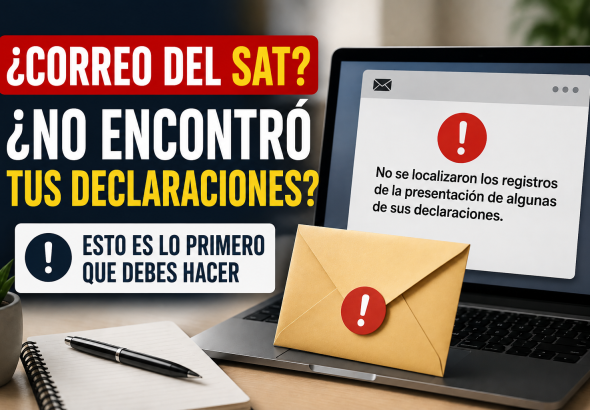 ¿Recibiste un correo del SAT indicando que no encontró tus declaraciones Esto es lo primero que debes hacer