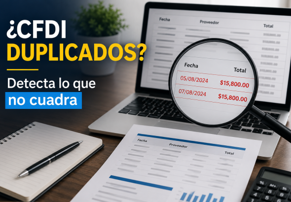 CFDI duplicados con importes iguales y fechas cercanas detectados mediante revisión de comprobantes fiscales.