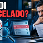 Contador verificando en una computadora el estatus de un CFDI cancelado antes de utilizarlo en la contabilidad.